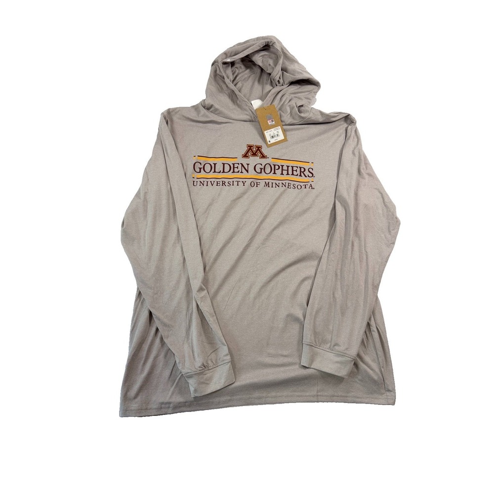 Minnesota Golden Gophers Hooded Shirt Gray Long Sleeve Rivalry Threads Large